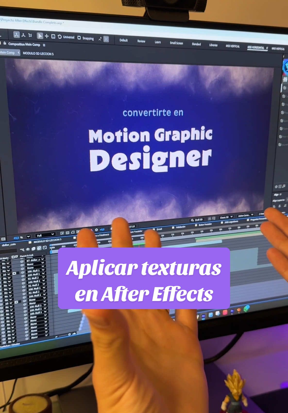 Las texturas son de los mejores recursos para marcar un estilo en particular en nuestros videos en After Effects y generar profundidad. Encima si sabes aplicarlas bien, como por ejemplo con Displacement Map, te queda mucho mas profesional y tus animaciones van a quedar hechas una mantequiita 😮‍💨 #aftereffects #motiongraphics #videoeditor #texture 