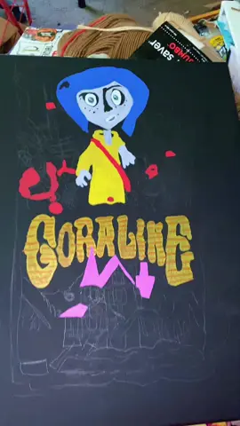 #fypシ゚viral #coralinemovie #coraline #likeforlike #artistsoftiktok painting in progress…Coraline. 🐈‍⬛ 