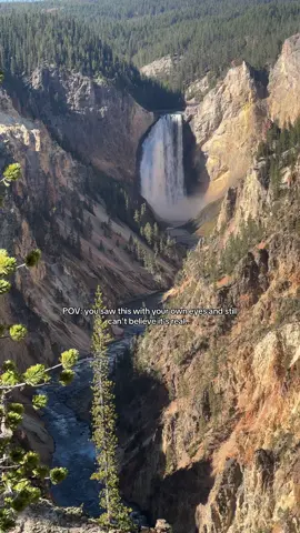 Still not over this view 😍 #yellowstone #yellowstonegrandcanyon #stunningviews #outdoorlife #yellowstonewaterfall 