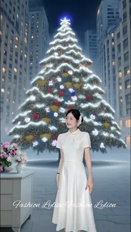 Váy dáng xòe cổ sen, cài hoa trà cách điệu váy thiêt kế thời trang #thoitrangnu #vaycosen #vaydinhhoa #saymethoitrang #vaythietke 