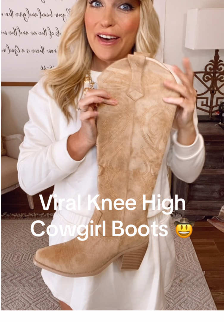 Knee High Cowgirl Boots 🤠 #kneehighboots #cowgirlboots #cowgirlfashion #womenover30 #fashionover30 