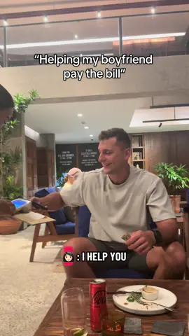 Haha he don’t want take my money lol🤭🤣  #bule #bali #coupletrend #fyp #mixedcouple 