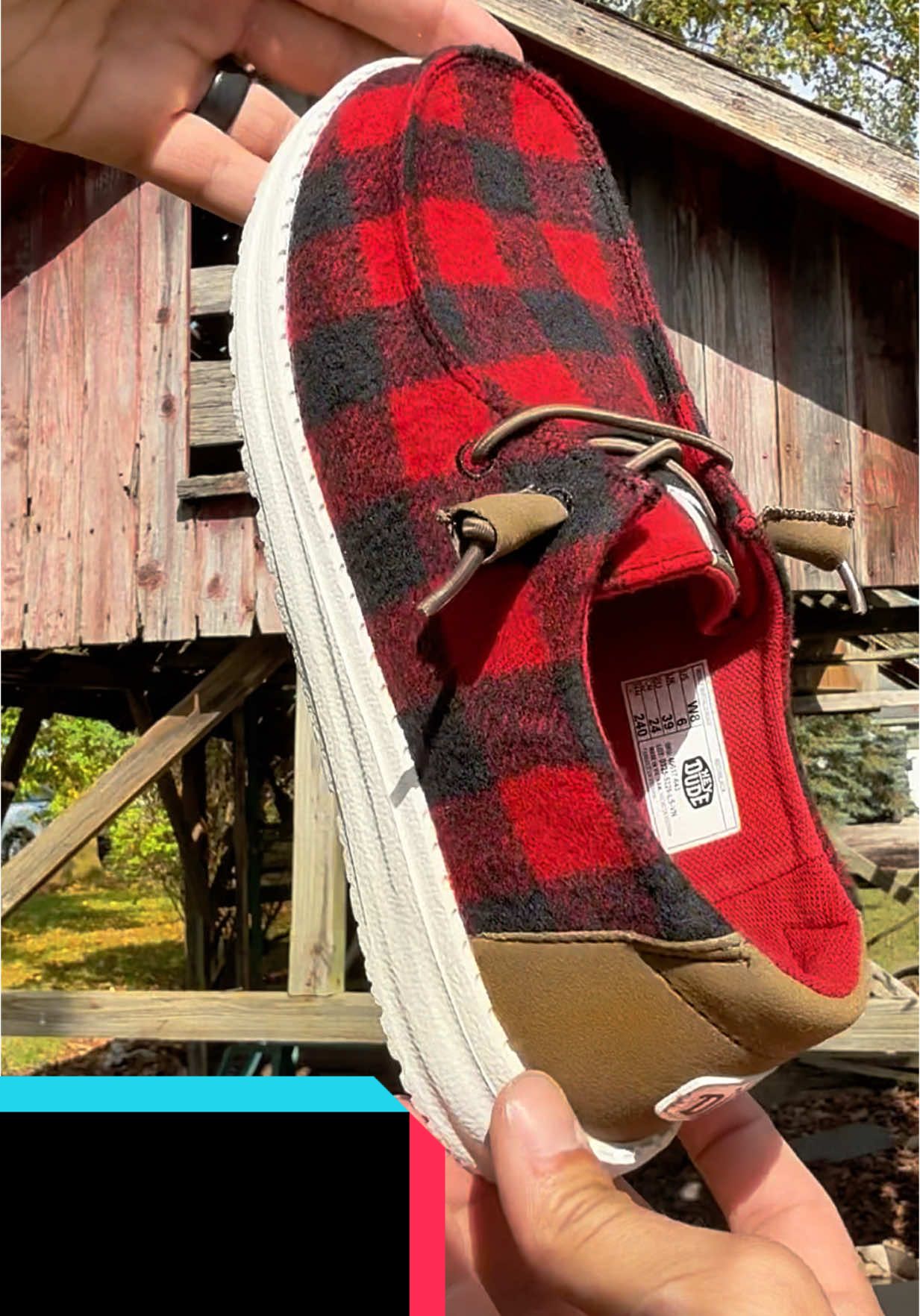 Step into cozy fall vibes with the HeyDude Wendy Buffalo Plaid shoes - your new go-to for effortless style and all-day comfort. These ultra-light, breathable slip-ons are perfect for pumpkin patch strolls, coffee runs, and everything in between. With the iconic red-and-black plaid design and cloud-like foam insoles, they're the ultimate blend of fashion and function. Whether you're styling them with leggings, jeans, or your favorite oversized sweater, these shoes complete the look. Comfort never looked this cute! #HeyDudeShoes #WendyPlaid #FallOOTD #PlaidSeason #ShoeTok #ComfyFit #TikTokFashion #FallStylelnspo #BuffaloPlaidVibes #CozyFits #TrendingNow #CasualChic #TikTokFinds #ViralStyle #OOTDideas #heydudepartner @HeyDude 