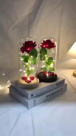 A Rosa Encantada Luminária Abajur com LED  A Rosa Eterna Aveludada por R$51,90. ID:CGV-UGZ-DHB #decoracao #rosas #capsula #Love #shopee 