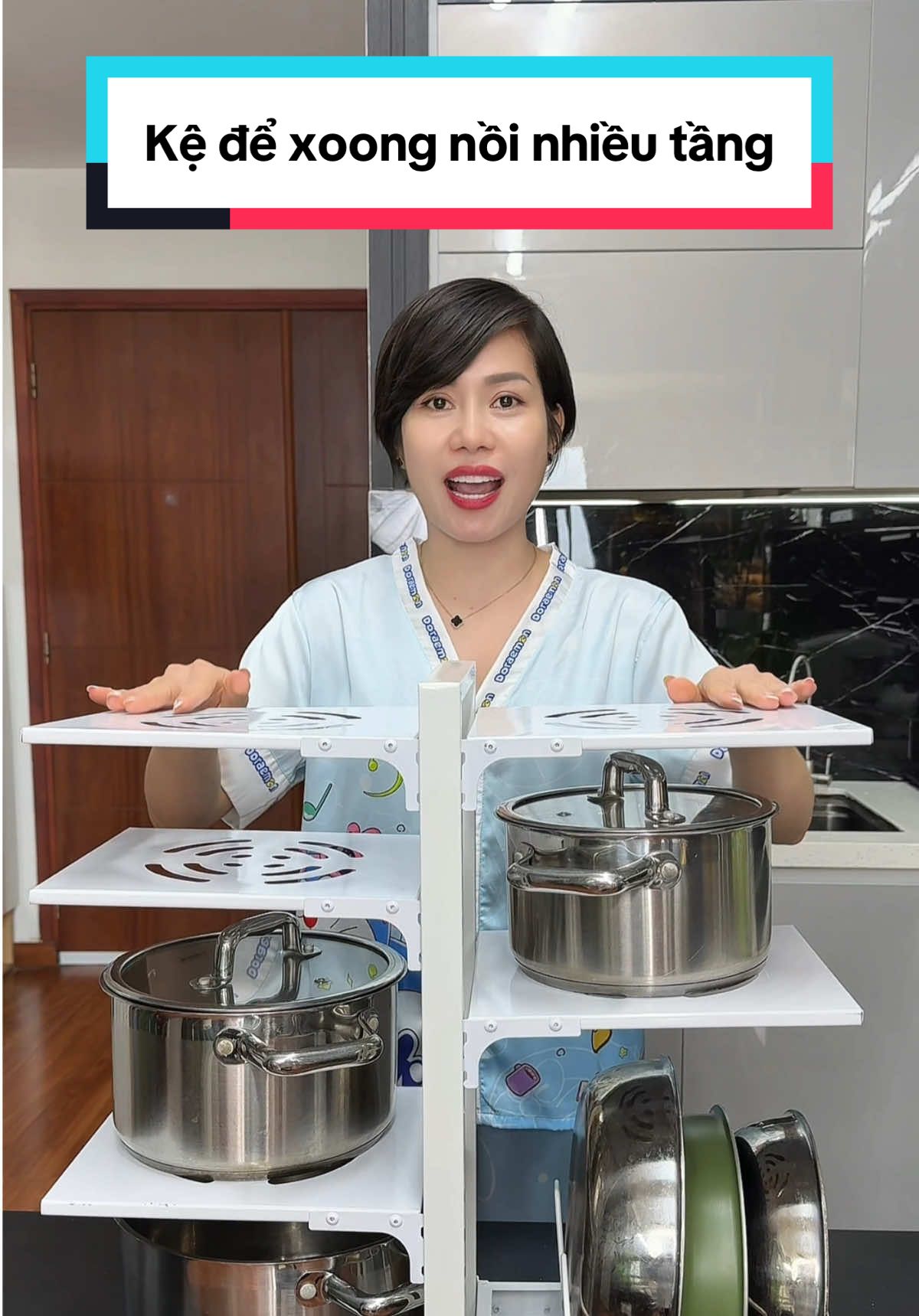 Kệ để xoong nồi nhiều tầng, có thể điều chỉnh kệ để đồ nhà bếp SIV Kệ để xoong nồi nhiều tầng 2 màu sắc 4+3/3+2 tầng có thể điều chỉnh kệ để đồ nhà bếp Kitchen #cindythuytichcuc #kedebepdanang #kedexoangnoi