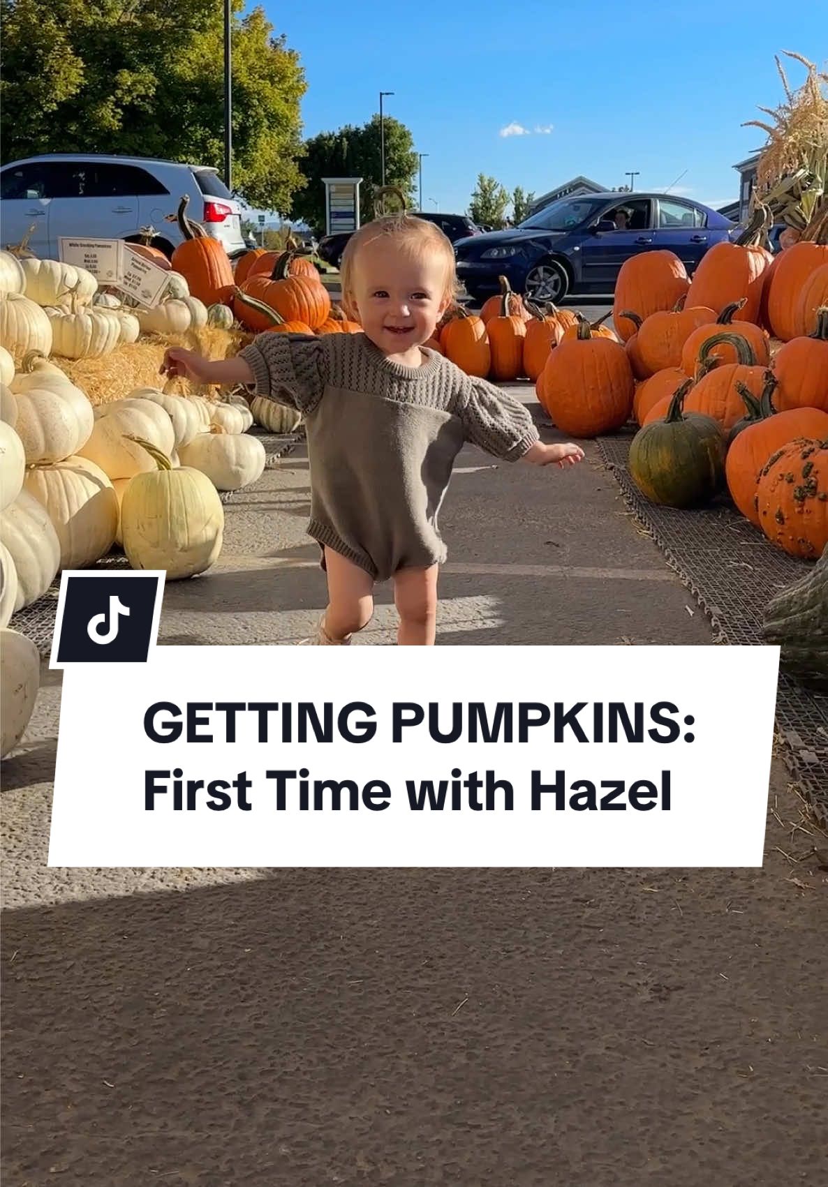 This is my FAVORITE place to get pumpkins because they have the coolest variations and the funkiest stems 🎃 I wasn’t sure if Hazel would care at all, but she loved it! 🥹 #pumpkinpatch #pickingpumpkins 