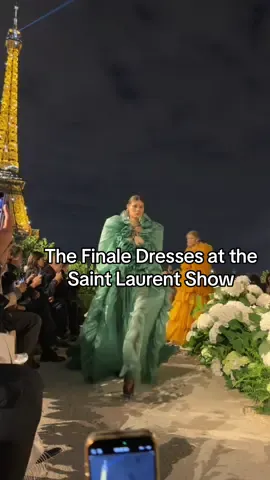 The finale dresses at the #saintlaurent show in Paris tonight. 