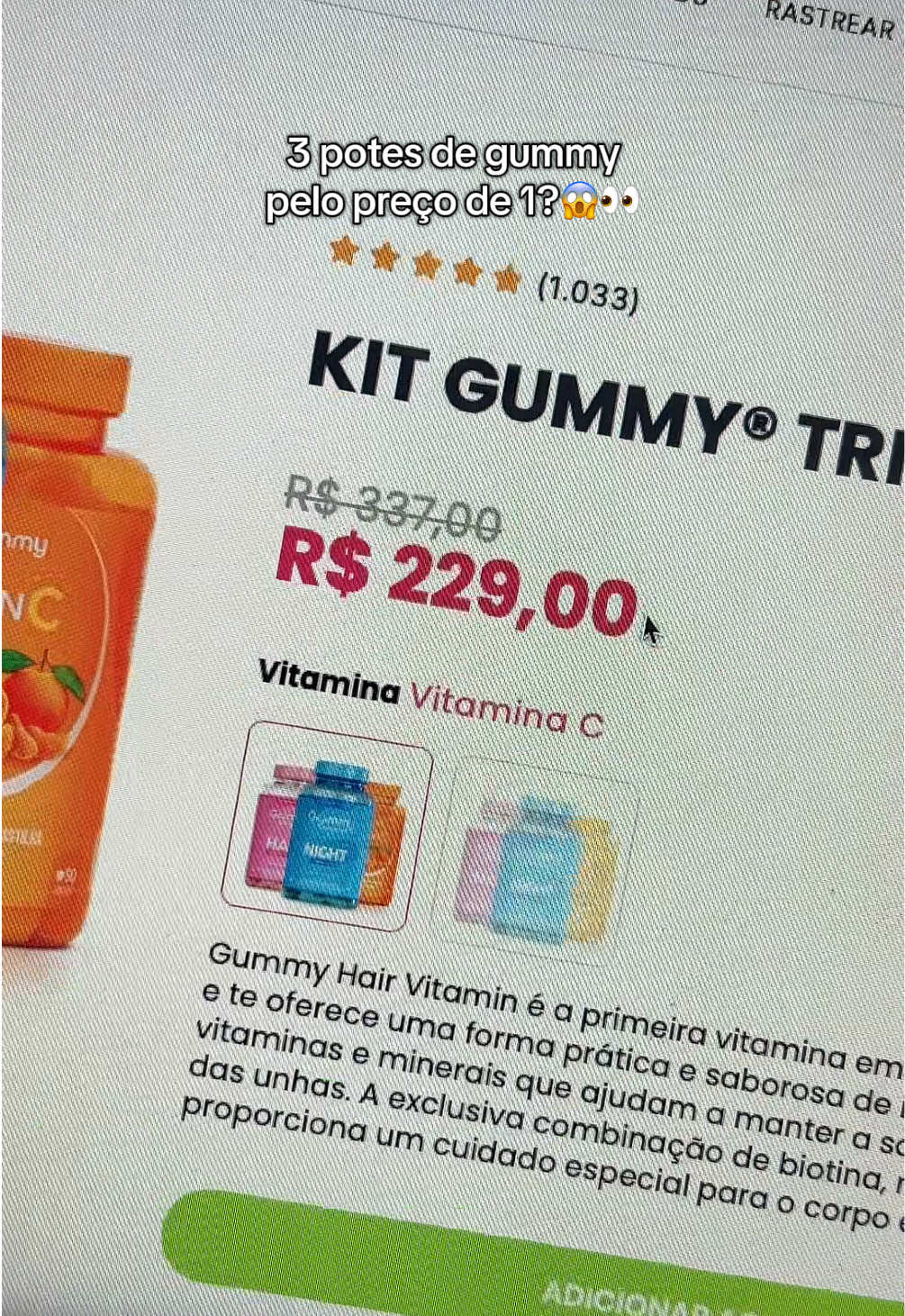 Corre que pode acabar a qualquer momento! #gummy #promocaotiktok #melatonina #vitaminac #cabelosaudavel 