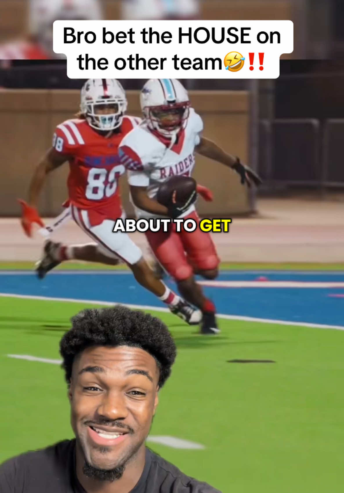 Bro is DEFINITELY transferring after the game🤣 #highschoolfootball #joshsmoore #fyp #football 