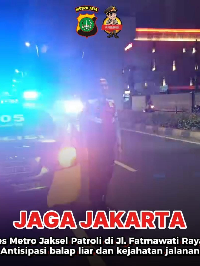 Sat Samapta Polres Metro Jaksel Patroli Antisipasi balap liar dan kejahatan jalanan