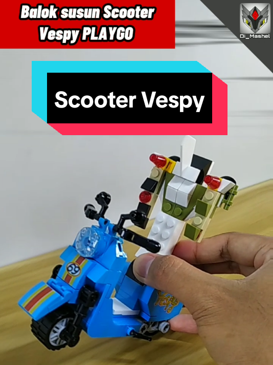 Scooter Balok susun rakit @playgo.id Vespy #baloksusun #mainan #mainananak 