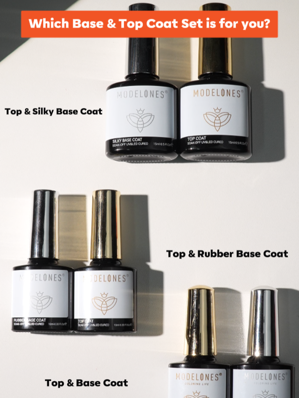 Not sure which Base & Top Coat Set to choose? Check this out! 👀 💅 For DIY Nail Lovers: Base & Top Coat ✨ For DIY Nail Beginners: Silky Base & Top Coat 🧡 For Weak Nail Sufferers: Rubber Base & Top Coat Product: Modelones Silky Base and Top Coat (B0FMRTMYVM) Modelones Rubber Base and Top Coat (B0F1MYVPTP) Modelones Base and Top Coat (B08Z7JSXQ1) 🔎 Modelones Gel Polish to Shop on Amazon #modelones #modelonesgelpolish #gelnail #nailsaddict #nailslove #diynails #diynailsathome #easynailart #nailtutorial #nailvideos #nailtips #nailsoftheday