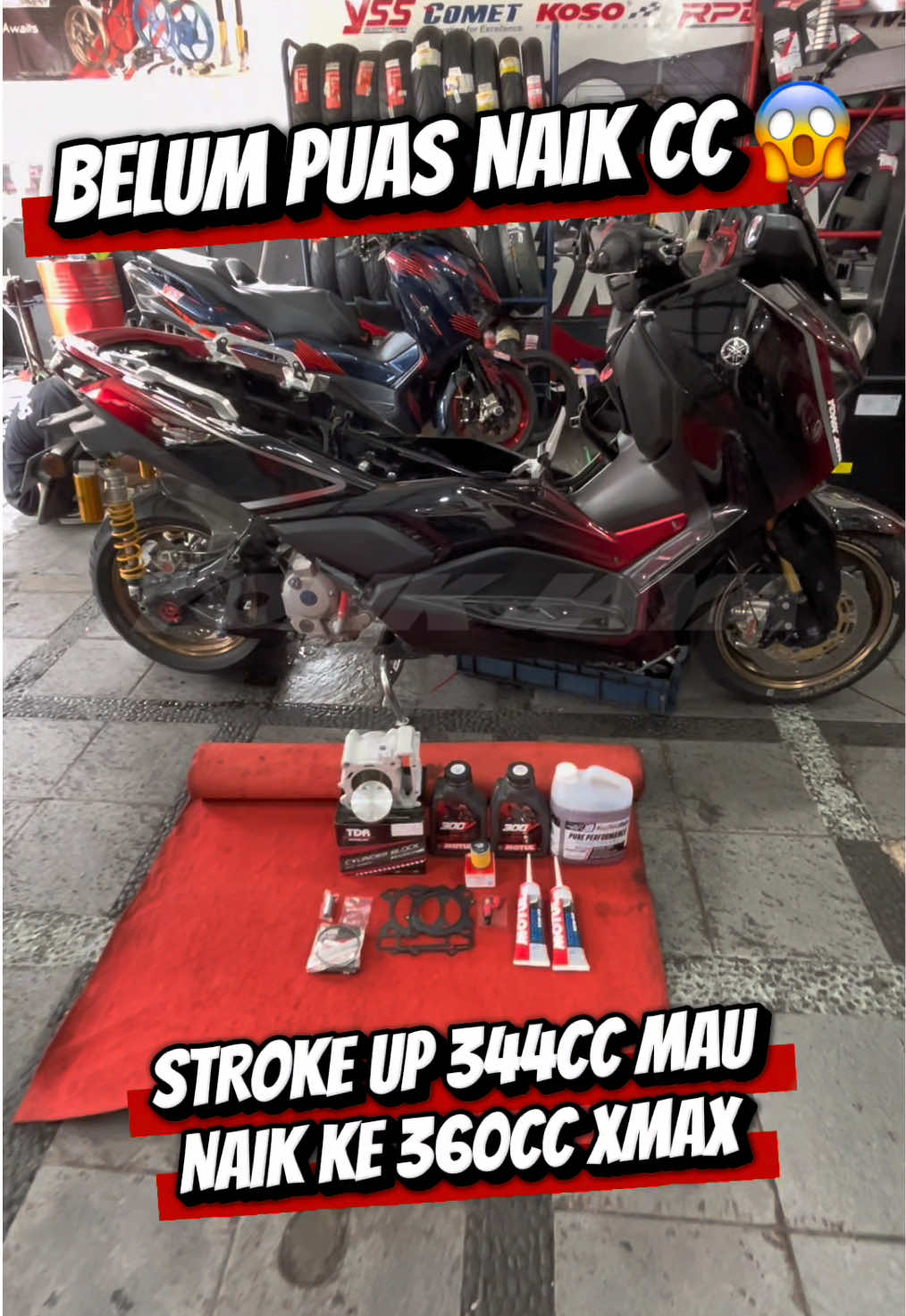 Masih belum puas owner xmax ini langsung upgrade mesin 344CC jadi 360CC 🥵 Yonk Jaya Cimahi Jalan Raya Cibabat No 421, Cimahi Yonk Jaya Ahmad Yani JI.Ahmad Yani No 358 Bandung Yonk Jaya Pungkur  Jl Pungkur no 191 Bandung Free Konsultasi: 082315470223 (Whatsapp) #yonkjaya 