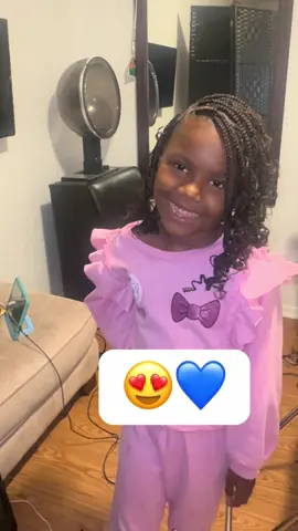 My 6yo daughter with boho braids for her first time 😍💙 Picture Day on Thursday for her 🥹 #fyp #explore #exploremore #kidhairstyles #haircare 