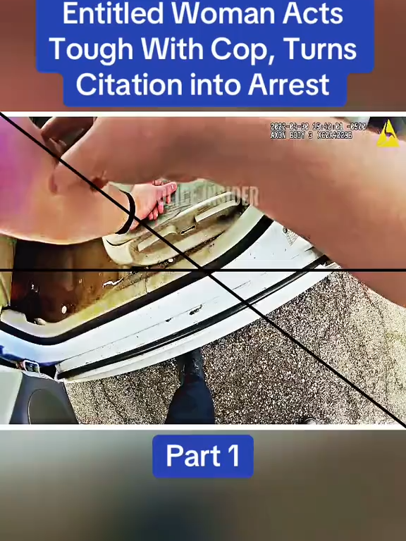 Entitled Woman Acts Tough With Cop Turns Citation into Arrest Part 1 #cops #copsoftiktok #police #policeofficer#bodycam #crime #truecrime #truestory  #RjUG