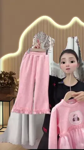 [HÀNG LOẠI 1] Set Bộ Len Tăm Thỏ Mới Nhất 2025 + Quần Ống Loe Phối Bèo Dành Cho Bé Gái Dễ Thương,Sz9-32KG ##xuhuong #hot #viral #dobegai #thoitrangbegai 