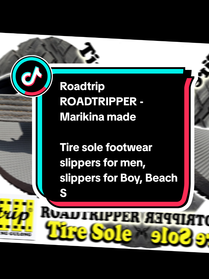 Roadtrip ROADTRIPPER - Marikina made Tire sole footwear slippers for men, slippers for Boy, Beach Slippers, Summer slippers, Flip flop, House slippers, Outdoor, Marikina sandals, Nylon Slippers, Water proof Slippers, Water Resistant, Durable slippers.