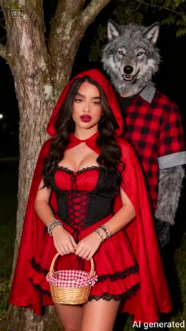 Utiliza esta plantilla y tendrás la foto con el lobo y caperucita roja #utilizalaplantilla😏 #viral 
