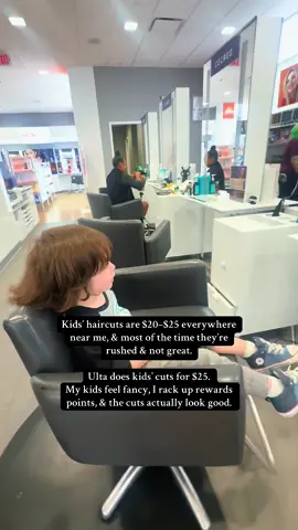 I wish I knew earlier that @Ulta Beauty does haircuts. The price is competitive, they actually take their time, & it’s super easy to book online. Plus I rack up points that can be used like cash at checkout. This totally sounds sponsored, but I promise I gain nothing from saying this… not even a free haircut lol ✂️ But also, if you ever wanna hook me up Ulta, I’m right here ❤️ #creatorsearchinsights #kidshaircut #ultahaircut #ulta #kidshair 