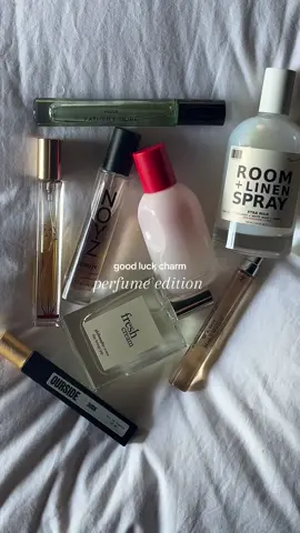 for a job interview, girlsnight out, and those special days in between 🫶♥️ i will buy these over and over again because whenever i wear them — likely a placebo effect — i have the best day ever 🍀 products:  @dedcool milk room linen spray  @Glossier  you @Kayali cherry (label wore down so quickly but unmatched) @noyzfragrance unmute @Ourside Scents of our own (formerly “dusk”)  @Phlur Fragrances father figure @maisonmargielafragrances on a date  #luckygirlsyndrome #perfumetiktok #superstition #fragrancecollection #lacontentcreator 