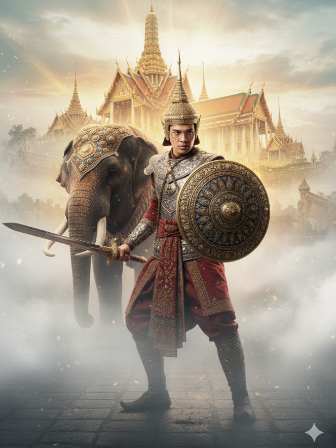 ใช้ Gemini สร้างภาพแนวนักรบไทยเท่ๆกันครับ ได้ภาพแนวไหนมาแชร์ให้กันดูบ้างนะครับ  คำสั่ง Prompt  👉โปสเตอร์ภาพยนตร์สุดอลังการ แสดงภาพชายหนุ่มใบหน้าเหมือนกับภาพแบบ 99.99999% ในชุดเกราะนักรบไทยโบราณ พร้อมโล่และดาบ ยืนอย่างสง่างามเบื้องหน้าช้างเอเชียขนาดมหึมา โดยมีพระราชวังของประเทศไทยเป็นฉากหลัง รายล้อมด้วยหมอกและแสงเรืองรอง รายละเอียดสมจริงระดับสูง สไตล์ภาพยนตร์ฟอร์มยักษ์ สีสันสดอลังการ โฟกัสที่ตัวแบบให้เด่นชัด ความคมชัดของภาพระดับ 8K. สร้างภาพในหลายท่วงท่า (เลือก 3–4 แบบ): 1. ยืนถือดาบสองมือปักลงพื้น ท่ามกลางหมอก ให้ความรู้สึกทรงพลัง 2. ยกโล่ขึ้นป้องกัน พลางถือดาบพร้อมจู่โจม แสดงความแข็งแกร่ง 3. ยืนไขว้ดาบกับโล่ในท่าฮีโร่ แสดงความมั่นใจและน่าเกรงขาม 4. ยืนหันข้างอย่างสง่างาม จับดาบแนบลำตัว สายตาจ้องมุ่งมั่นไปข้างหน้า #ผู้ชาย #นักรบ #ไทย #Ai #gemini 