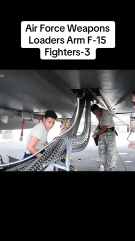 Air Force Weapons Loaders Arm F-15 Fighters-3