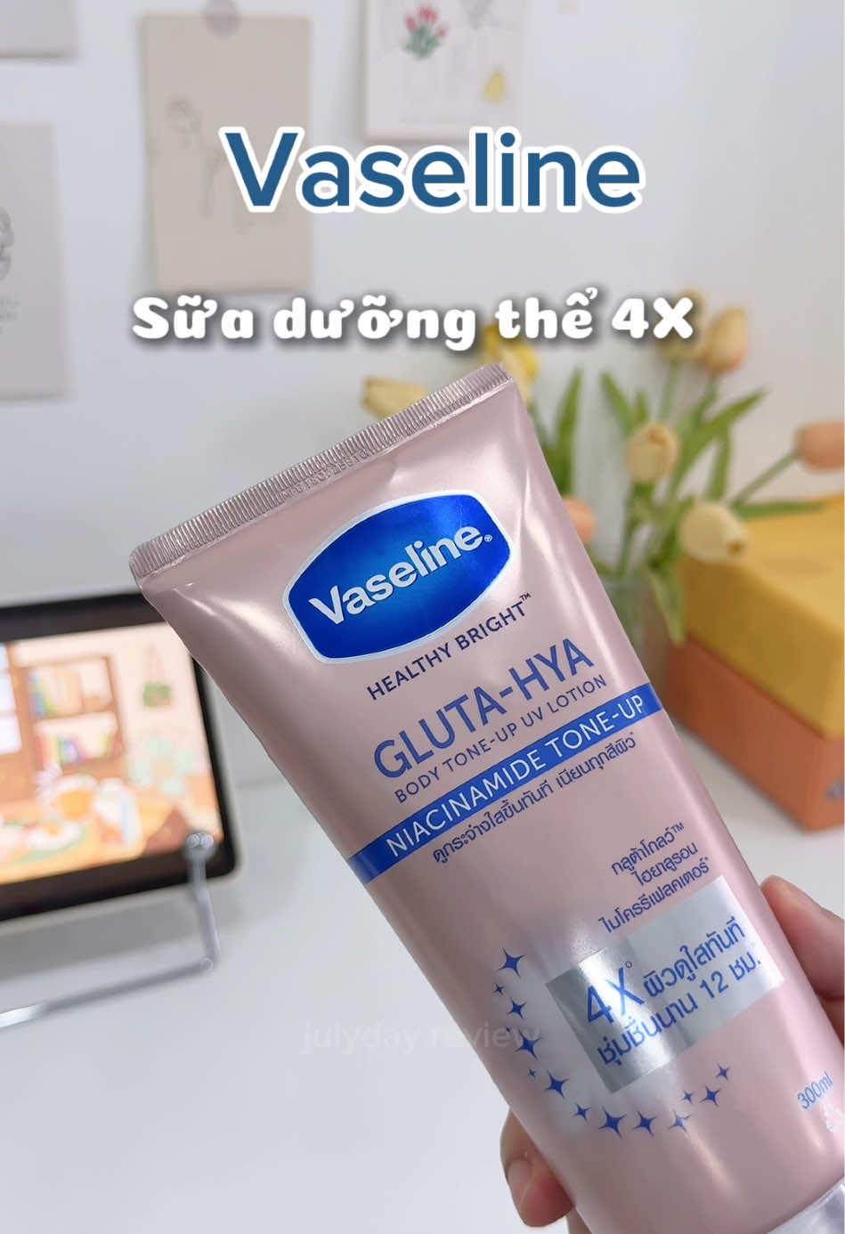 Chăm da khoa học cùng em Kem dưỡng da body Vaseline Gluta- Hya 4X 🫶🏻 #vaseline #vaselineglutahya #hoptaccungunilever #duongthe #julydayreview 