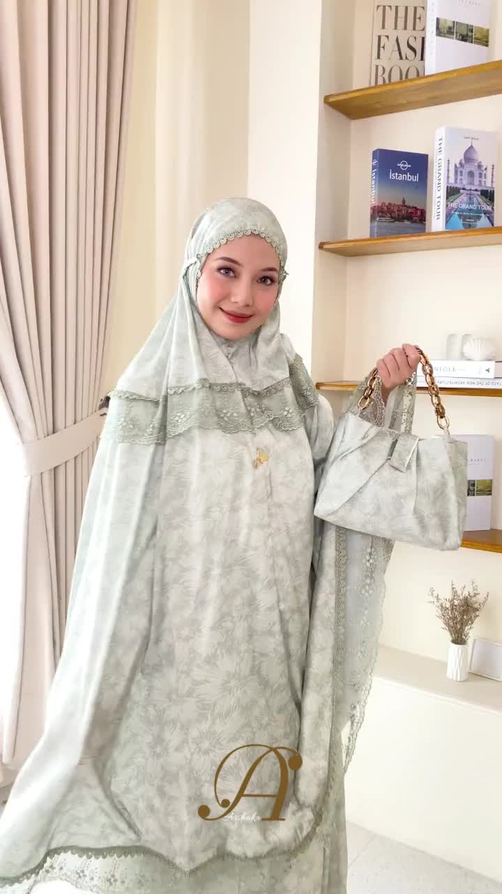 ARSHAKA 786 - Mukena Dewasa Mewah 2in1 Silk Motif Premium Putri Salju Series Arshaka dengan Desain Elegan dan Kualitas Terbaik 