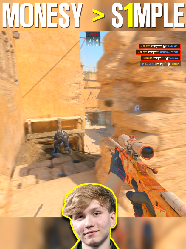 fastest REACTION TIME you’ll see from m0NESY 😳 #cs2 #m0nesy #faceit #teamfalcons #monesy