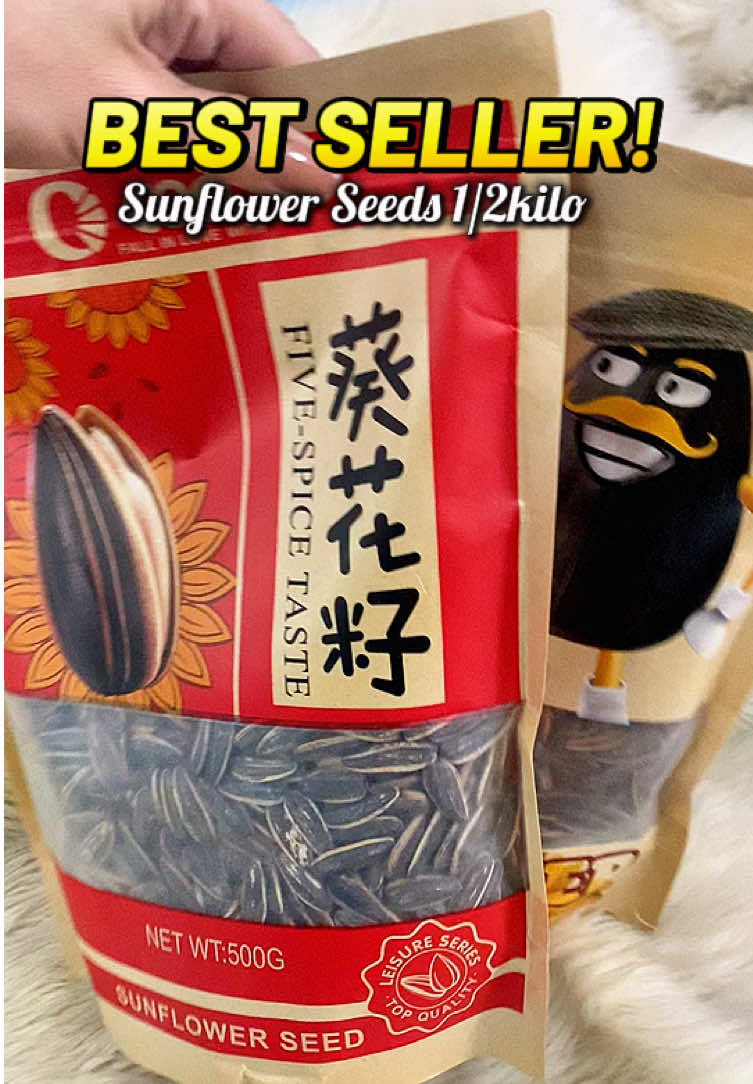 Ang paborito naming kutkutin! Sunflower seeds kalahating kilo na! 🤩😍 #sunflowerseeds #sunflower #cocosunflowerseeds500g #Foodie #fyppppppppppppppppppppppp 