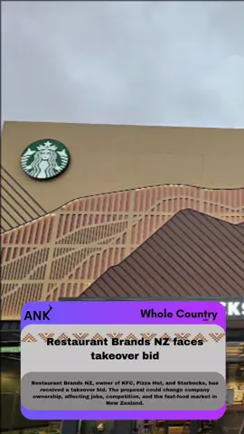 Follow ANK for more News Restaurant Brands New Zealand, the company operating KFC, Pizza Hut, Taco Bell, and Starbucks in New Zealand, has received a takeover proposal that could shift control of the country’s largest fast-food operator. The offer has drawn strong attention because of the company’s large market share and the daily impact its outlets have on New Zealanders. A successful bid could lead to changes in management, supply chains, and expansion strategies. It may also affect thousands of staff across the country, depending on the new owners’ plans. Investors are watching closely, as the deal would influence share prices and the wider food service sector. Customers are also likely to be concerned about whether pricing, promotions, or product availability will change. While details about the offer are still being assessed, the potential takeover highlights how global investment interest in fast-food brands continues to shape New Zealand’s business landscape and consumer experience.   #kfc #newzealand #news #nz #starbucks 
