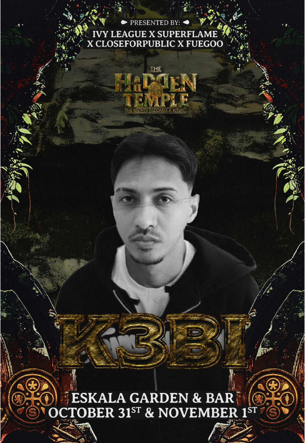 All the way from Yogyakarta : K3BI “Don’t lose your way, pegang erat tanganku.” - @Therealk3bi  K3bi has been delivering bangers since 2012— tracks like Allo, Doa, Arah Timur, Oke, Take Down are just a few. K3bi’s name echoes across hip hop circles, both in Indonesia and abroad. Blending melodic drill, jersey club, house, and brazilian funk, he creates performances you won’t forget. 🗓️ Oct 31st & Nov 1st 📍 @Eskala    #halloween #halloween2025 #jogjaparty #yogyakarta #eskalajogja 