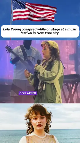Lola Young collapsed while on stage at a music festival in New York City.#Lola’s#news #breakingnews #fypシ #usa
