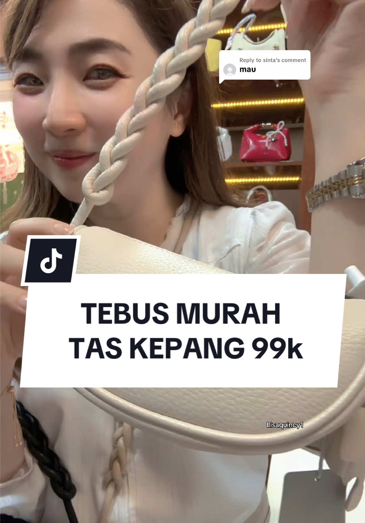 Replying to @sinta tali kepang lucu gemes bisa diatur panjang pendek #racunlisaquincy1 #taswanita #kepang #viralvideo #diskon 