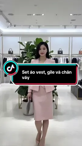 💼 Set vest phối chân váy chuẩn công sở – thanh lịch nhưng vẫn đầy cuốn hút ✨ #setdo #thoitrangnu #phongcachcongso #setvestnu #stylehanquoc
