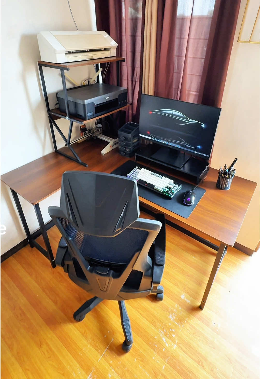 Abot kayang Lshaped Table Set up 🥰😍 #Computertable #Officetable #Table #Desktable 