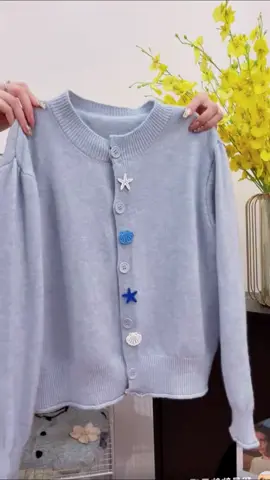Khoác Len Cardigan, Áo Len Dệt Kim Nữ Dễ Thương Ngọt Ngào Phối Hàng Khuy Sao Biển ##shopping##shopee##thoitrangnu##xuhuong##xuhuongtiktok