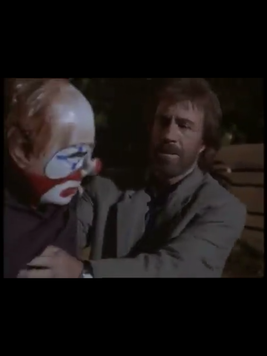 Top Dog (1995) - Chuck Norris doesn’t like clowns  Directed by Aaron Norris Plot : With his cop companion shot and killed by terrorists, Reno The Dog pairs up with tough cop Jake in thwarting the criminal organization Trivia : The film opened just 9 days after the bombing of the Alfred P. Murrah Federal Building in Oklahoma City. The plot features a gang of militant white supremacists who intend to detonate a bomb in a public place. The film took in $300 on its opening night in Oklahoma. The distributors were forced to release a statement disassociating the film from the real-life incident. #topdog #aaronnorris #chucknorris #michellelamarrichards #erikvondetten 