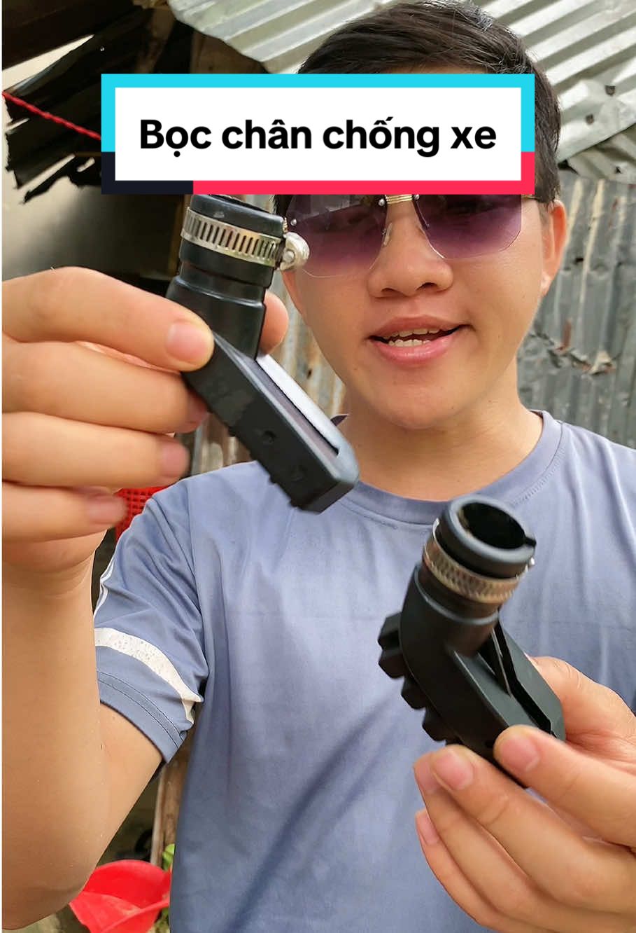 Bọc chân chống cao su kèm khóa nhôm #bocchanchongxemay #bocchanchongxe 