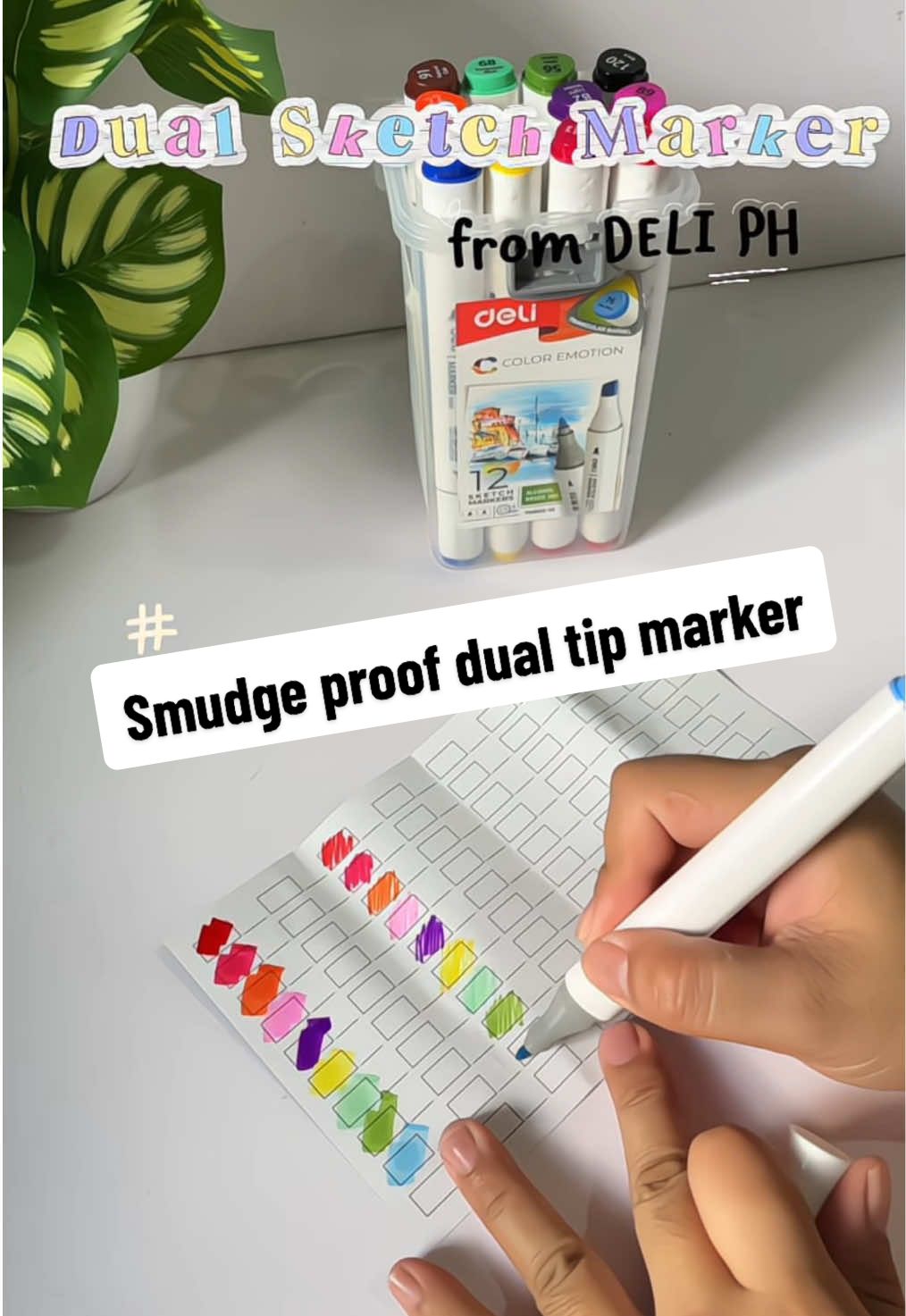 Smudge proof Dual Tip marker from Deli Ph 🎨🖌️ #deliphilippines #coloringpen #dualtipmarkers #smudgeproof #markers 
