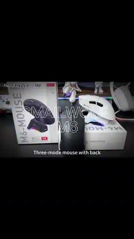 SMAILWOLF M6 lightweight e-sports gaming mouse equipped with PAW3311 magnetic charging stand