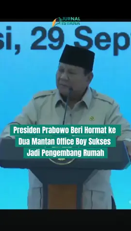 Presiden Prabowo Subianto memberikan penghormatan khusus kepada dua sosok inspiratif yang dulu bekerja sebagai office boy, namun kini berhasil meniti jalan sebagai pengembang perumahan. Menurut Prabowo, kisah keduanya menjadi bukti nyata bahwa kerja keras, kejujuran, dan semangat pantang menyerah bisa mengubah nasib. Ia menekankan bahwa negara perlu menciptakan ekosistem yang memberi kesempatan bagi rakyat kecil untuk naik kelas dan meraih mimpi.
