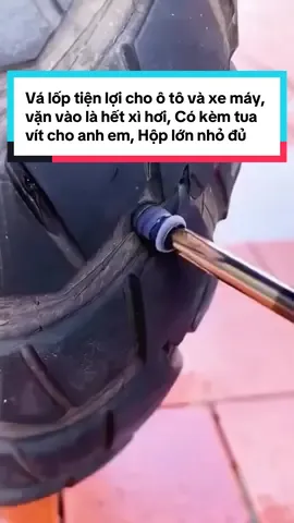 Vá lốp tiện lợi cho ô tô và xe máy, vặn vào là hết xì hơi, Có kèm tua vít cho anh em, Hộp lớn nhỏ đủ @technologyequipment 