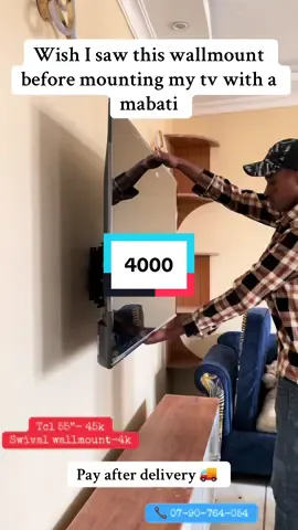 Tcl 55 inches mounted on a swival wallmount, wish I saw this before mounting my tv #bizrahelectronics🇰🇪 #tcl55inches #tcl55inchesgoogletv #tvinstallation #tvmounting 