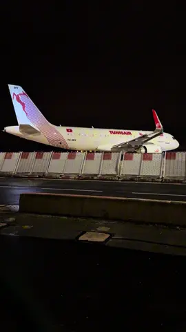 Aviation by night, Airbus A320 Tunisair departing from ORY airport to TUN.  . . #viral #aviation #fypシ゚ #fyp #airbus 
