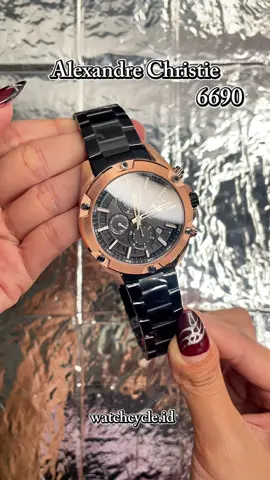 Alexandre Christie 6690😎‼️ #jamtangan #jamac #jampria #chronographwatch #stainlesssteel #ac6690 #blackrose 