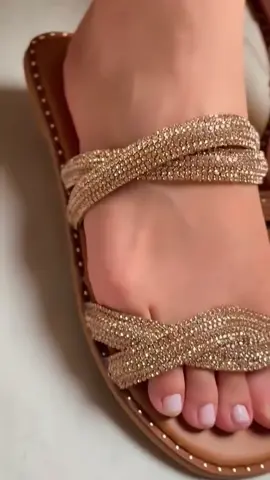 Sandália Rasteira  Feminina Paloma Santos Luxo Pedraria 🥰🛒✅ #sandalia #rasteira #shopee 