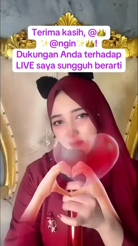 👑✨@ngin✨👑, terima kasih atas dukungan luar biasa Anda di LIVE saya! Saya akan terus membuat konten LIVE yang lebih baik!@👑✨@ngin✨👑 #tiktoklive #livehighlights #livegift #heartsignal #markoflove 