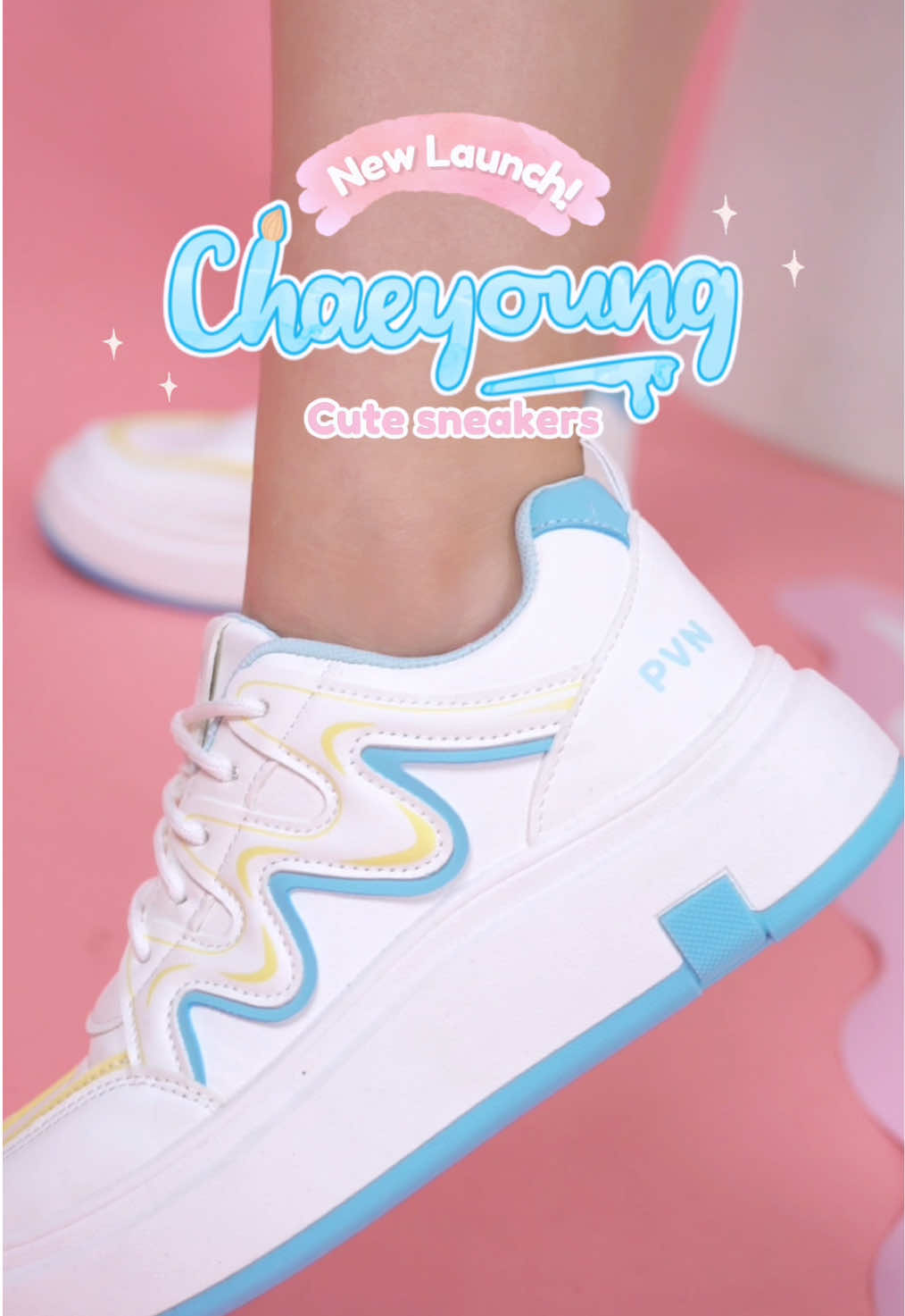 New sneakers alert 💖 Chaeyoung cute sneakers ready buat nemenin hari-hari kamu #launching #pvnchaeyoung #pvn #sepatulucu 