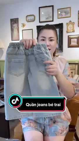 Quần jeans mềm dáng xuông bé trai.#quanaotreem#thoitrangtreem#quanao#jeans#bemintreview 